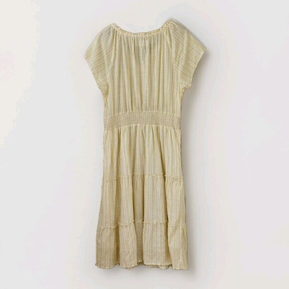 Aventura Dress Womens XL Buttery Yellow White Tiered Lined Skirt Summer Cottage - Picture 2 of 16